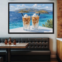Mediterranean Iced Coffee Break - NicheCanvas