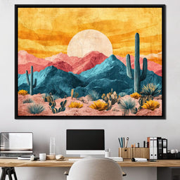 Desert Sunrise Majesty Landscape - NicheCanvas