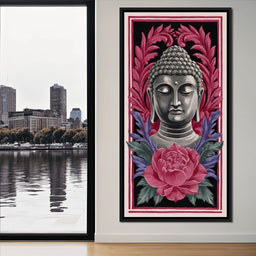 Tranquil Buddha Peony Garden - NicheCanvas