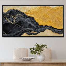 Black Marble Gold Drift - TooplesArt - NicheCanvas