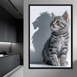 Brave Kitten Lion Shadow - NicheCanvas