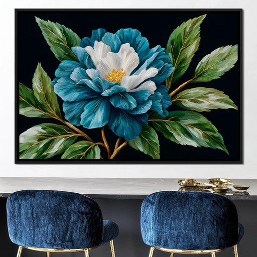 Flourishing Blue Elegance Canvas Print