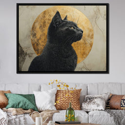 Golden Feline Aura Portrait - NicheCanvas