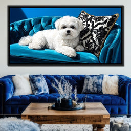 Plush Paws on Teal Dreams - NicheCanvas