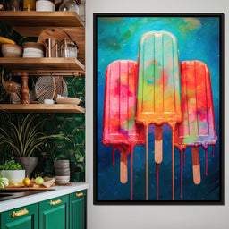 Rainbow Popsicles Glow - NicheCanvas