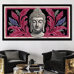 Peaceful Buddha Floral Tranquil Zen - NicheCanvas