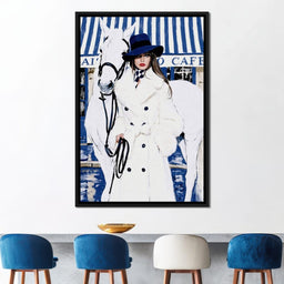 Cafe Socialite With A White Steed - NicheCanvas