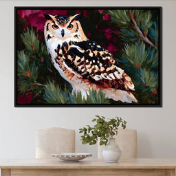 Autumn Pines Watchful Owl - NicheCanvas