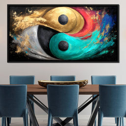 Celestial Duality Gold Turquoise - NicheCanvas