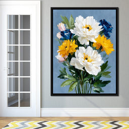 Blue Garden Peony Bouquet - NicheCanvas