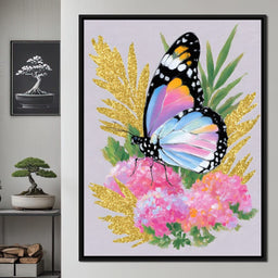 Radiant Butterfly among Blossoms - NicheCanvas