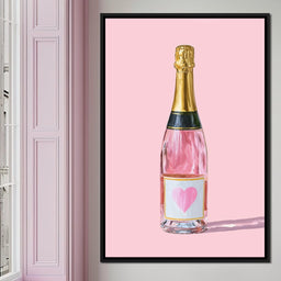 Blush Rose Champagne Heart - NicheCanvas