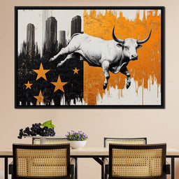 Bull_s Leap Through Stars - NicheCanvas