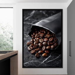 Dark Roast Coffee Bean Spill - NicheCanvas