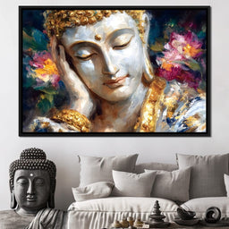 Golden Buddha Lotus Reverie - NicheCanvas