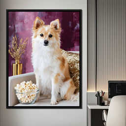 Glam Pomeranian Popcorn Night - NicheCanvas