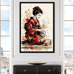 Japanese Woman Tea Ceremony - NicheCanvas