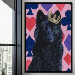 Regal Midnight Wolf Card Royalty - NicheCanvas