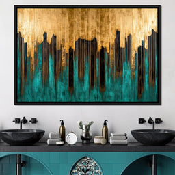 Golden Reflections Vertical Harmony - NicheCanvas