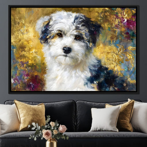 Golden Garden Puppy Canvas Print