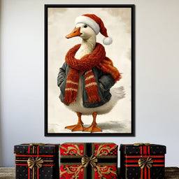 Festive Goose With Cozy Style - NicheCanvas
