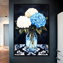 Hydrangea Dream in Glass Vase - NicheCanvas