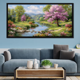 Springtime River Garden Melody - NicheCanvas