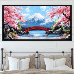 Cherry Blossom Bridge Tranquil Majesty - NicheCanvas