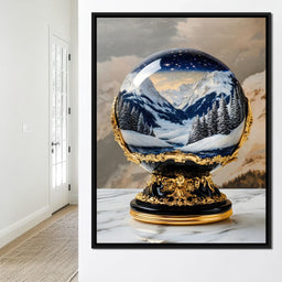 Majestic Alpine Nocturne Winter Globe - NicheCanvas