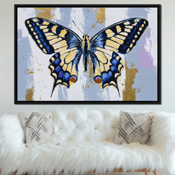 Blue Swallowtail Gold Drift - NicheCanvas
