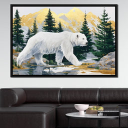 Majestic Polar Bear Wilderness Stroll - NicheCanvas