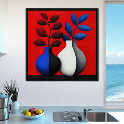 Vases in Crimson Rhythm - TooplesArt - NicheCanvas
