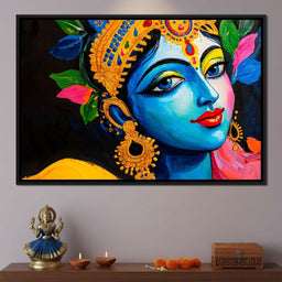 Divine Blue Muse of Krishna - NicheCanvas