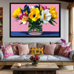 Spring Poppies Glass Vase Pink - NicheCanvas