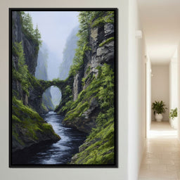 Emerald Gorge Stone Bridge River - NicheCanvas