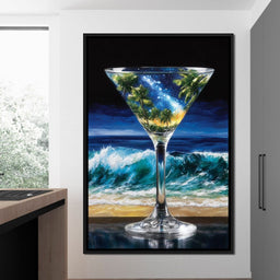 Cosmic Cocktail Island Night - NicheCanvas