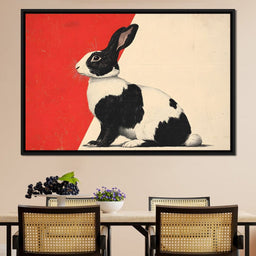 Rabbit's Geometric Poise - NicheCanvas