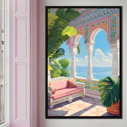 Sunlit Terrace Escape - NicheCanvas