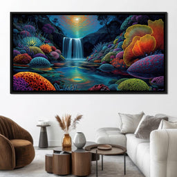 Neon Reef Falls - TooplesArt - NicheCanvas