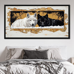 Wolves in Snow - NicheCanvas