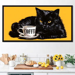 Black Cat Black Coffee - NicheCanvas