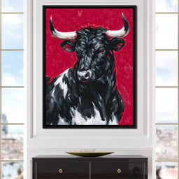 Bold Horned Bull Portrait - NicheCanvas