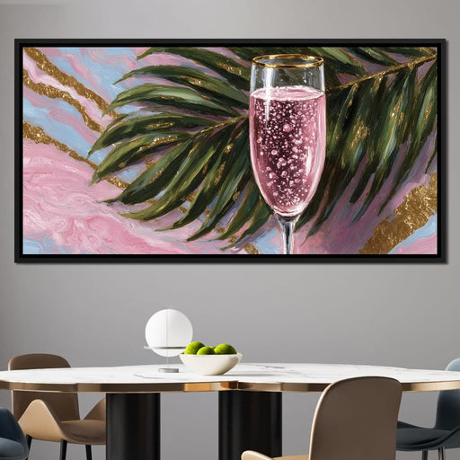 Pink Champagne Palm Luxe Canvas Print