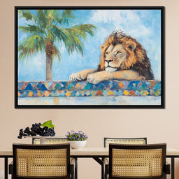 Lion Oasis Tranquility - NicheCanvas