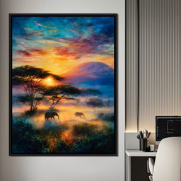 Kilimanjaro Dawn Elephant Path - NicheCanvas