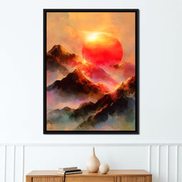 Radiant Dawn Over Ignited Peaks - NicheCanvas