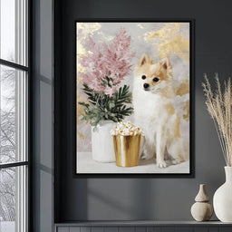 Pomeranian Petals Gold Light - NicheCanvas