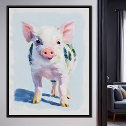 Farmhouse Pastel Piglet Charm - NicheCanvas