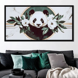 Panda Reverie Floral Embrace - NicheCanvas
