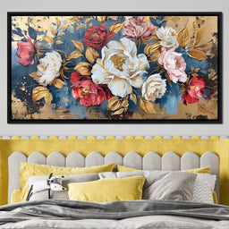 Golden Royal Flowers 01 - Wildrose Creations - NicheCanvas